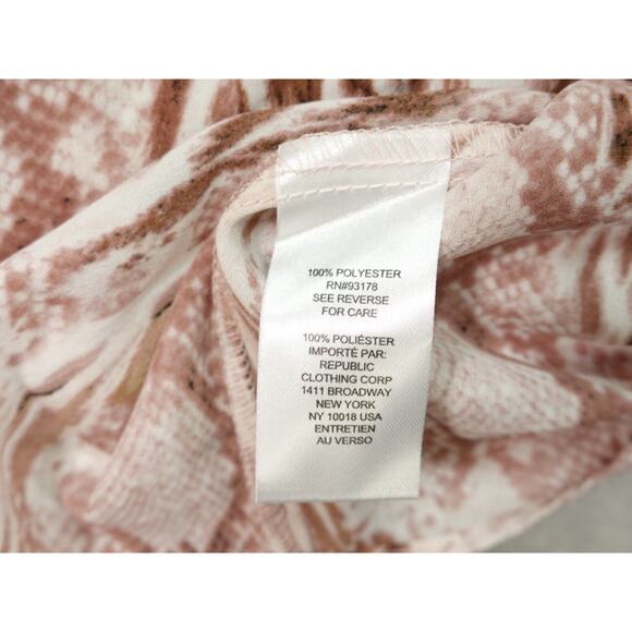 Tahari Womens Brown Collared Button Up Long Sleeve Animal Print Blouse Size S8 - Picture 11 of 12